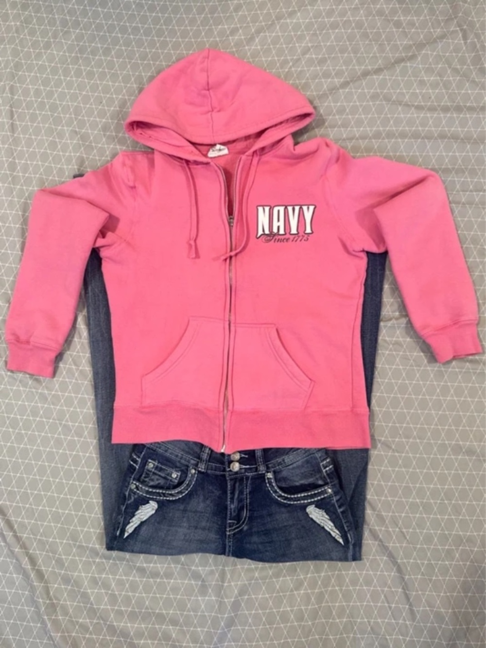 Pink Y2K Zip-up hoodie